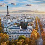 View from Arc de Triomphe in the autumn, fall