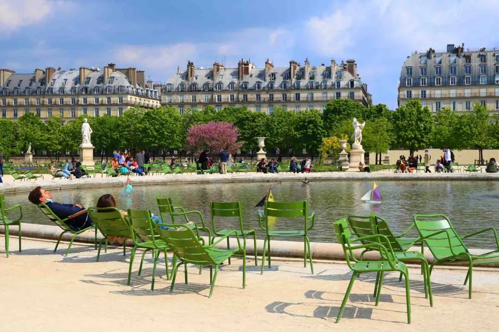 People relaxing at Luxembourg Garden in Paris