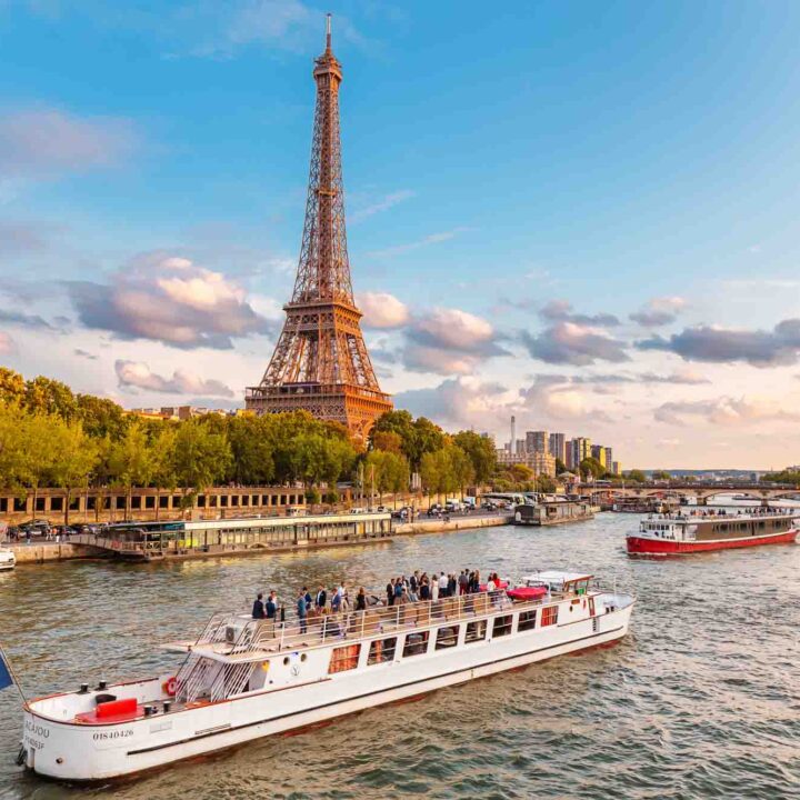 Seine River cruise in front of Eiffel Tower