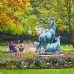 Beautiful fall day in Luxembourg garden, Paris
