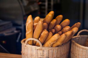 Basket full of baguettes