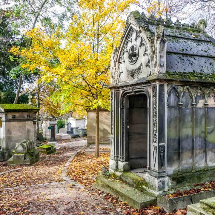 Tombs at Pere Lachaise, the most famous cemetery of Paris