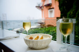 White wine on a rainy day