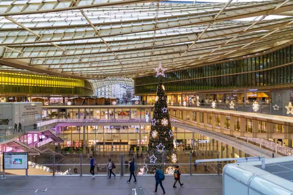 The Giant Christmas Tree in Canopée Des Halles Christmas Market