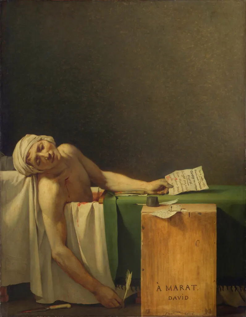 Death of Marat is one of the famous oil paintings of Jacques-Louis David