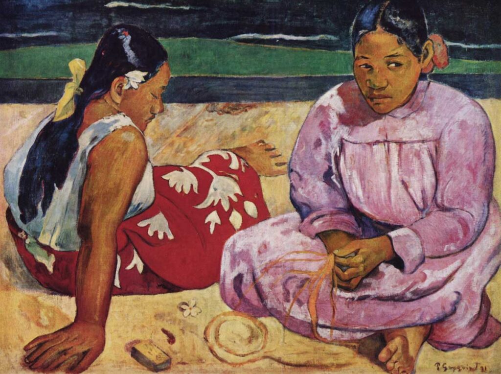 Tahitian Women on the Beach is one of the famous French oil paintings