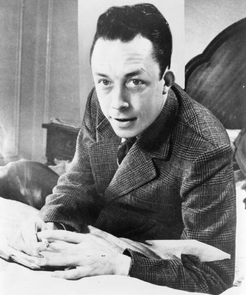 Famous French playwright Albert Camus black and white photo portrait