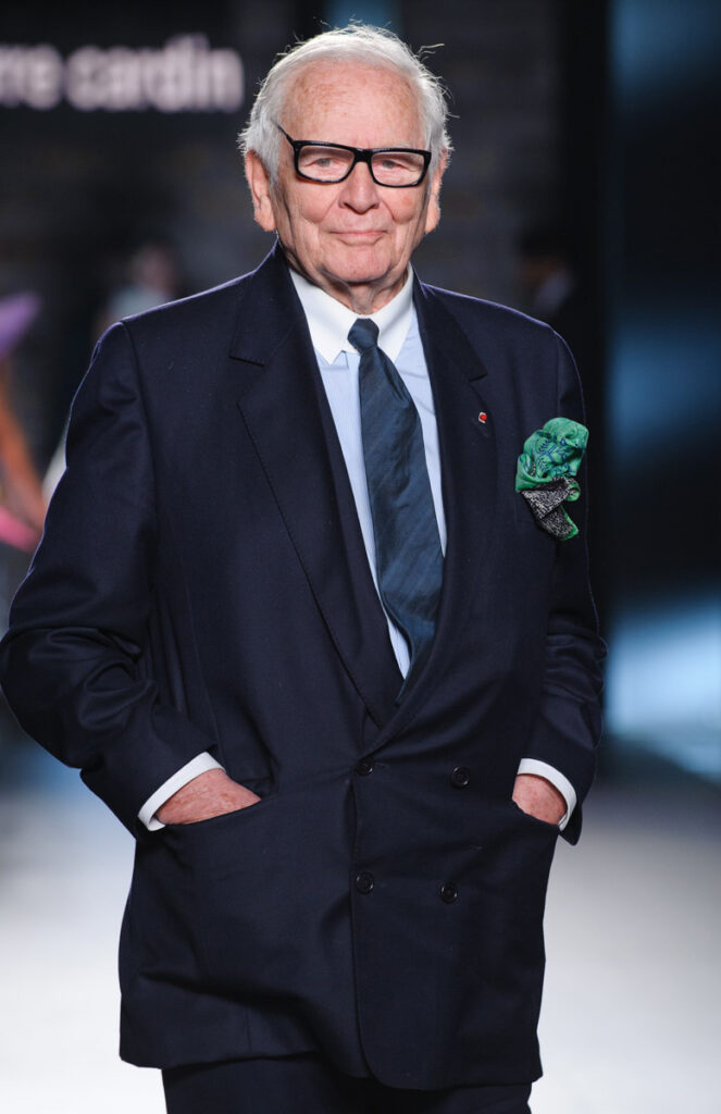Pierre Cardin posing for a picture during a Fashion show