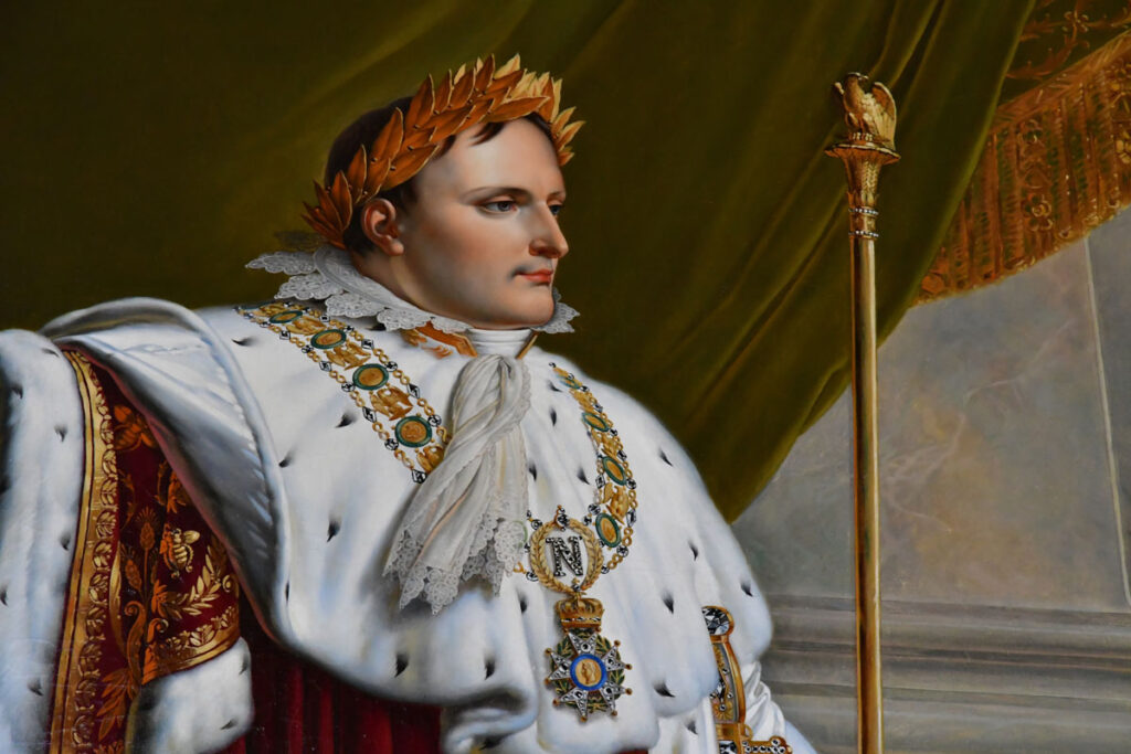 Awesome portrait of the famous French commander Napoleon Bonaparte as the Emperor of France