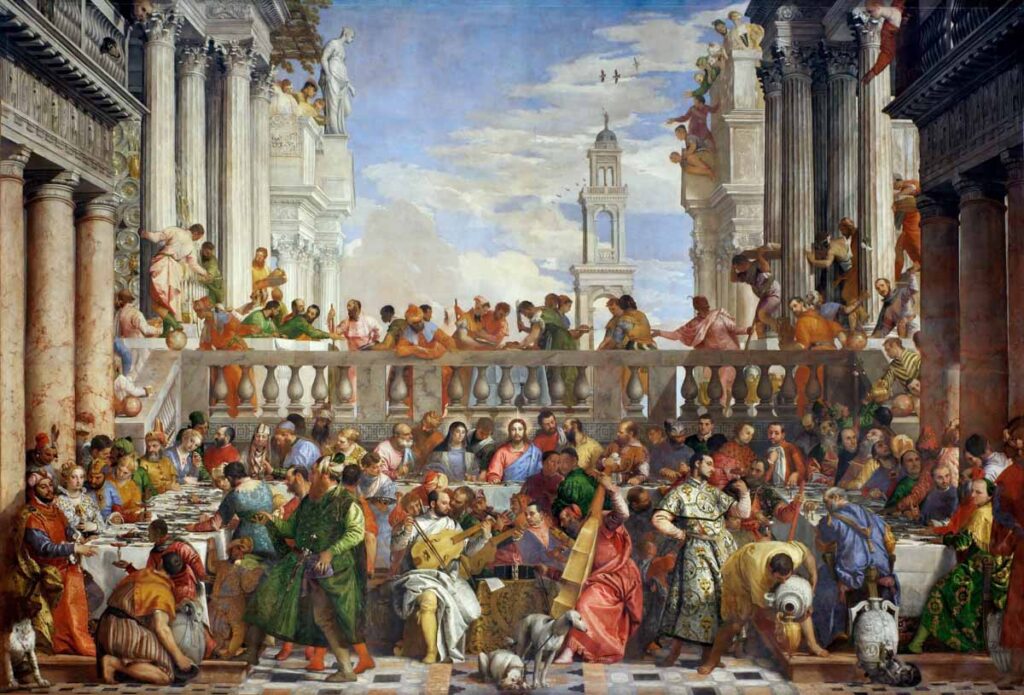 The Wedding Feast at Cana by Paolo Veronese is one of the most well-known painting in the Louvre