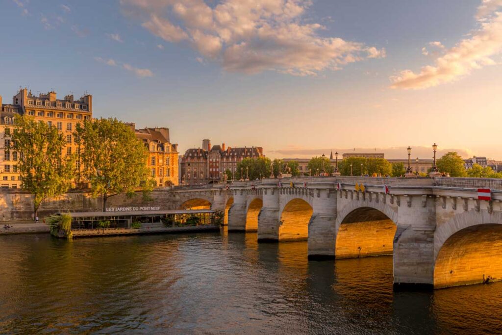 Pont Neuf at sunset in Paris