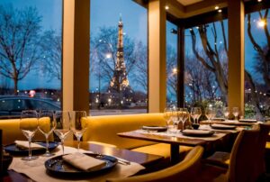 6 New York is a restaurant in Paris with a view of the Eiffel Tower