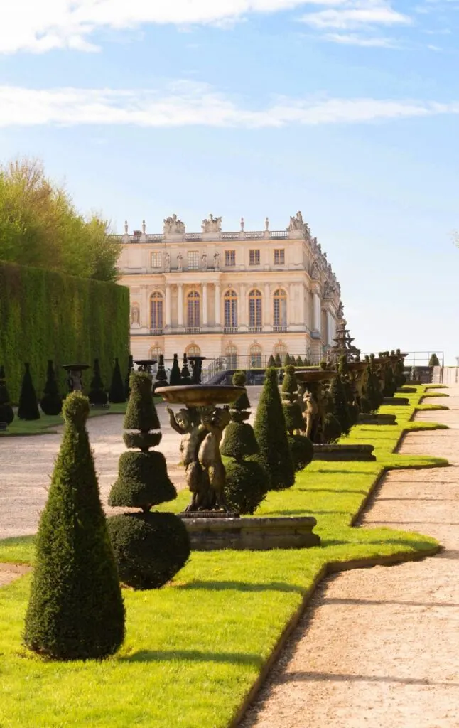 Manicured gardens of the Palace of Versailles
